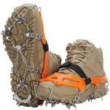 Darrahopens Fashion > Women's Fashion > Women's Boots 19 Spikes with Stainless Steel Chain Ice Snow Grips Traction Cleats System Safe Protect for Walking, Jogging, Climbing, Hiking on Snow and Ice, Boots Chains for Women Men（L）