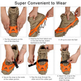 Darrahopens Fashion > Women's Fashion > Women's Boots 19 Spikes with Stainless Steel Chain Ice Snow Grips Traction Cleats System Safe Protect for Walking, Jogging, Climbing, Hiking on Snow and Ice, Boots Chains for Women Men（L）