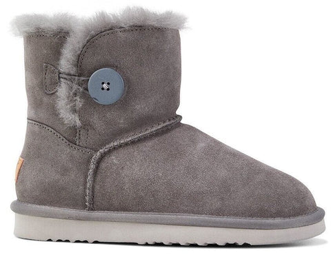 Darrahopens Fashion > Women's Fashion > Women's Boots Grosby Womens Button UGG Boots Sheepskin Water Resistant Ankle Shoes Slippers - Dark Grey In Australia - Darrahopens