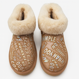 Darrahopens Fashion > Women's Fashion > Women's Boots Womens Australian Sheepskin Wool Fur Mini UGG Ankle Boots in Metallic Chestnut - 8