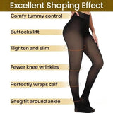 Darrahopens Fashion > Women's Fashion > Women's Bottoms 2-Pack Women's Thermal Leggings with Fleece Lining - High-Waisted Faux Sheer Tights - Lightweight - Extra Thick - Warm - Women's Leggings - Size XL (170-200 lbs)