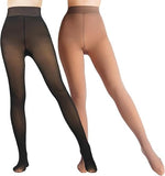 Darrahopens Fashion > Women's Fashion > Women's Bottoms 2-Pack Women's Thermal Leggings with Fleece Lining - High-Waisted Faux Sheer Tights - Lightweight - Extra Thick - Warm - Women's Leggings - Size XL (170-200 lbs)