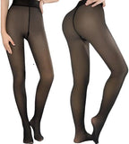 Darrahopens Fashion > Women's Fashion > Women's Bottoms 2-Pack Women's Thermal Leggings with Fleece Lining - High-Waisted Faux Sheer Tights - Lightweight - Extra Thick - Warm - Women's Leggings - Size XL (170-200 lbs)