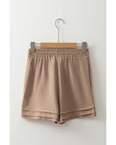 Darrahopens Fashion > Women's Fashion > Women's Bottoms Straw Yellow Textured Tiered Edge High Waist Casual Shorts - M