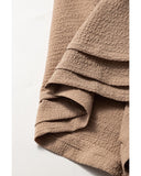 Darrahopens Fashion > Women's Fashion > Women's Bottoms Straw Yellow Textured Tiered Edge High Waist Casual Shorts - XL