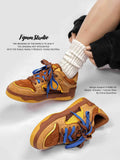 Vintage Sneakers Retro Skate Shoes Couple Matching Shoes Unisex Canvas Shoes - Camel - Size 13(AU13/EU46) In Australia - Darrahopens