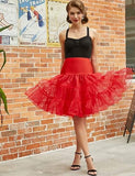 Darrahopens Fashion > Women's Fashion > Women's Dresses & Playsuits 50s Petticoat Rockabilly Dress Tulle Tutu for Women Red Red L