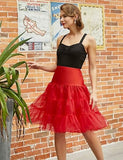 Darrahopens Fashion > Women's Fashion > Women's Dresses & Playsuits 50s Petticoat Rockabilly Dress Tulle Tutu for Women Red Red L