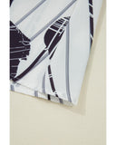 Darrahopens Fashion > Women's Fashion > Women's Dresses & Playsuits Black Plus Size Floral 3/4 Puff Sleeve Lace-up Neck Mini Dress - 2X