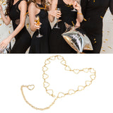 Darrahopens Fashion > Women's Fashion > Women's Dresses & Playsuits Waist Chain Belt Metal Shiny Rhinestones Golden Love No Allergies All Match Gold Chain Belt for Shorts Suits Shirts Dresses In Australia - Darrahopens