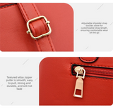 Darrahopens Fashion > Women's Fashion > Women's Handbags 2 PCS Women's Handbag Set PU Leather Tote & Crossbody Purse Fashion Splicing Design Red
