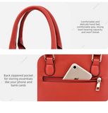 Darrahopens Fashion > Women's Fashion > Women's Handbags 2 PCS Women's Handbag Set PU Leather Tote & Crossbody Purse Fashion Splicing Design Red