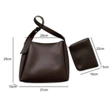 Darrahopens Fashion > Women's Fashion > Women's Handbags 2-Piece Women's Bucket Bag Set, Vintage Shoulder Tote and Crossbody Handbag, Black