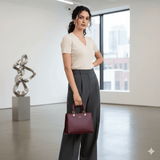 Darrahopens Fashion > Women's Fashion > Women's Handbags Bagco Valette Leather Satchel-Light Green