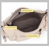 Darrahopens Fashion > Women's Fashion > Women's Handbags Beige Chic Lightweight Multi-Pocket Oxford Crossbody Bag - Waterproof Retro Shoulder Bag for Women
