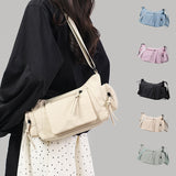 Darrahopens Fashion > Women's Fashion > Women's Handbags Beige Chic Lightweight Multi-Pocket Oxford Crossbody Bag - Waterproof Retro Shoulder Bag for Women