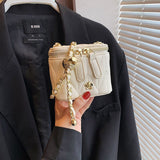 Darrahopens Fashion > Women's Fashion > Women's Handbags Beige Chic Quilted Mini Box Crossbody Bag - Luxury Style Chain Purse for Women