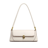Darrahopens Fashion > Women's Fashion > Women's Handbags Beige Elegant Vintage Baguette Shoulder Bag - Chic PU Leather Underarm Purse with Gold Clasp