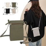 Darrahopens Fashion > Women's Fashion > Women's Handbags Beige Minimalist Lightweight Nylon Crossbody Phone Bag - Compact & Stylish for Women