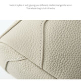 Darrahopens Fashion > Women's Fashion > Women's Handbags Beige Women Genuine First Layer Cowhide Boston Bag Fashionable Handheld Crossbody Shoulder Bag with 115cm Adjustable Strap