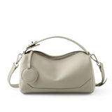 Darrahopens Fashion > Women's Fashion > Women's Handbags Beige Women Genuine First Layer Cowhide Boston Bag Fashionable Handheld Crossbody Shoulder Bag with 115cm Adjustable Strap