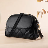 Darrahopens Fashion > Women's Fashion > Women's Handbags Black Chic Quilted Crossbody Bag - Multi-Compartment PU Leather Shoulder Purse