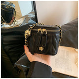 Darrahopens Fashion > Women's Fashion > Women's Handbags Black Chic Quilted Mini Box Crossbody Bag - Luxury Style Chain Purse for Women
