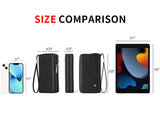Darrahopens Fashion > Women's Fashion > Women's Handbags Black Double Zipper Women's Wallet - Large Capacity Clutch Organizer with Wristlet Strap