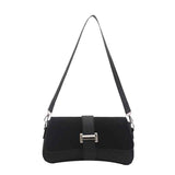 Darrahopens Fashion > Women's Fashion > Women's Handbags Black Fashion Retro Crossbody Bag French Chic Small Shoulder Bag Women’s Baguette Underarm Bag