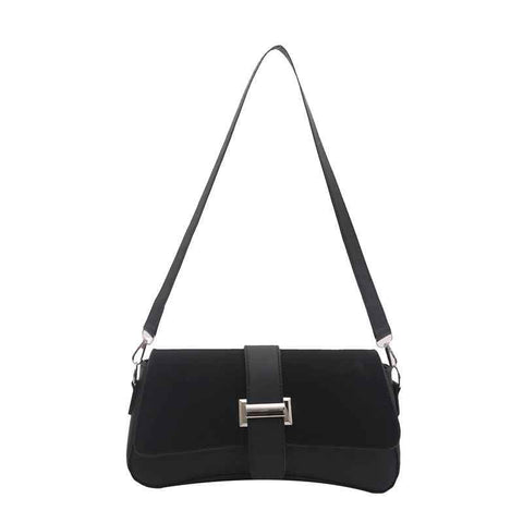 Darrahopens Fashion > Women's Fashion > Women's Handbags Black Fashion Retro Crossbody Bag French Chic Small Shoulder Bag Women’s Baguette Underarm Bag