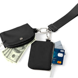 Darrahopens Fashion > Women's Fashion > Women's Handbags Black Grey Women's Ultralight Fashion Nylon Wristlet Pouch Set - Portable Mini Coin Purse & Key Holder Wallet