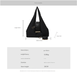 Darrahopens Fashion > Women's Fashion > Women's Handbags Black Ins-Style Large Capacity Tote Bag with Keychain Pouch – Lightweight Reusable Shopping Bag with Detachable Accessory Holder, Ideal for Daily Use