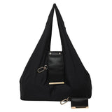 Darrahopens Fashion > Women's Fashion > Women's Handbags Black Ins-Style Large Capacity Tote Bag with Keychain Pouch – Lightweight Reusable Shopping Bag with Detachable Accessory Holder, Ideal for Daily Use