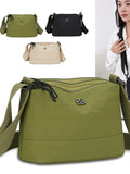 Darrahopens Fashion > Women's Fashion > Women's Handbags Black Lightweight Multi-Layer Crossbody Bag for Women – Compact, Water-Resistant Nylon Shoulder Bag with Adjustable Strap