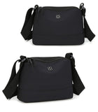Darrahopens Fashion > Women's Fashion > Women's Handbags Black Lightweight Multi-Layer Crossbody Bag for Women – Compact, Water-Resistant Nylon Shoulder Bag with Adjustable Strap