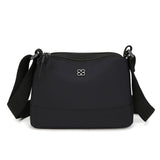 Darrahopens Fashion > Women's Fashion > Women's Handbags Black Lightweight Multi-Layer Crossbody Bag for Women – Compact, Water-Resistant Nylon Shoulder Bag with Adjustable Strap