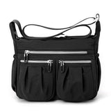 Darrahopens Fashion > Women's Fashion > Women's Handbags Black Multi-Pocket Lightweight Nylon Crossbody Bag – Stylish, Functional, and Spacious Shoulder Bag for Women