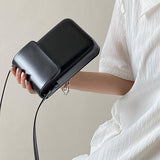 Darrahopens Fashion > Women's Fashion > Women's Handbags Black Stylish Women's Crossbody Phone Bag – Compact Vertical PU Leather Mini Shoulder Bag with Magnetic Closure (Adjustable Strap)