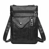 Darrahopens Fashion > Women's Fashion > Women's Handbags Black Women's Crossbody Bag Soft PU Leather Shoulder Phone Bag Vintage European Style Small Messenger Purse