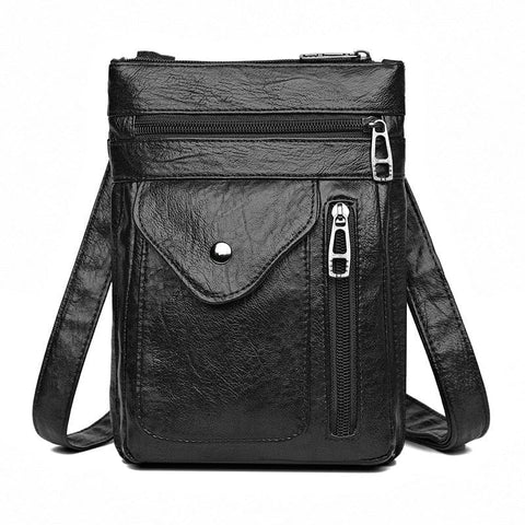 Darrahopens Fashion > Women's Fashion > Women's Handbags Black Women's Crossbody Bag Soft PU Leather Shoulder Phone Bag Vintage European Style Small Messenger Purse