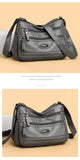 Darrahopens Fashion > Women's Fashion > Women's Handbags Black Women's Soft Washed PU Leather Crossbody Bag - Multi-Pocket Casual Shoulder Purse for Everyday Organization