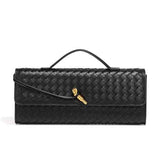 Darrahopens Fashion > Women's Fashion > Women's Handbags Black Woven Leather Handbag with Gold-Tone Lock