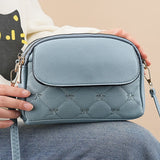 Darrahopens Fashion > Women's Fashion > Women's Handbags Blue Chic Quilted Crossbody Bag - Multi-Compartment PU Leather Shoulder Purse