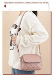 Darrahopens Fashion > Women's Fashion > Women's Handbags Blue Chic Quilted Crossbody Bag - Multi-Compartment PU Leather Shoulder Purse
