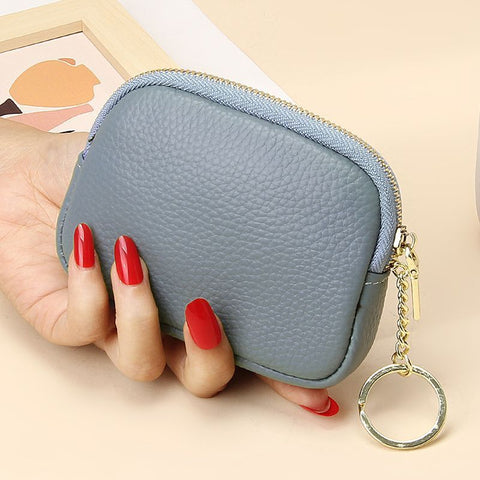 Darrahopens Fashion > Women's Fashion > Women's Handbags Blue Stylish Mini Zipper Wallet for Women – Compact PU Coin Purse with Key Ring & Card Storage (3-Pack)