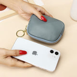Darrahopens Fashion > Women's Fashion > Women's Handbags Blue Stylish Mini Zipper Wallet for Women – Compact PU Coin Purse with Key Ring & Card Storage (3-Pack)