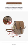 Darrahopens Fashion > Women's Fashion > Women's Handbags Brown and Black Chic Checkered Mini Crossbody Phone Purse - PU Leather Vertical Shoulder Bag with Headphone Port