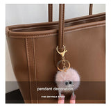 Darrahopens Fashion > Women's Fashion > Women's Handbags Brown Chic Large Capacity Tote Bag - PU Leather Commuter Shoulder Handbag for Women
