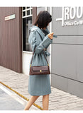 Darrahopens Fashion > Women's Fashion > Women's Handbags Brown Elegant Vintage Baguette Shoulder Bag - Chic PU Leather Underarm Purse with Gold Clasp
