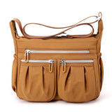 Darrahopens Fashion > Women's Fashion > Women's Handbags Brown Multi-Pocket Lightweight Nylon Crossbody Bag – Stylish, Functional, and Spacious Shoulder Bag for Women